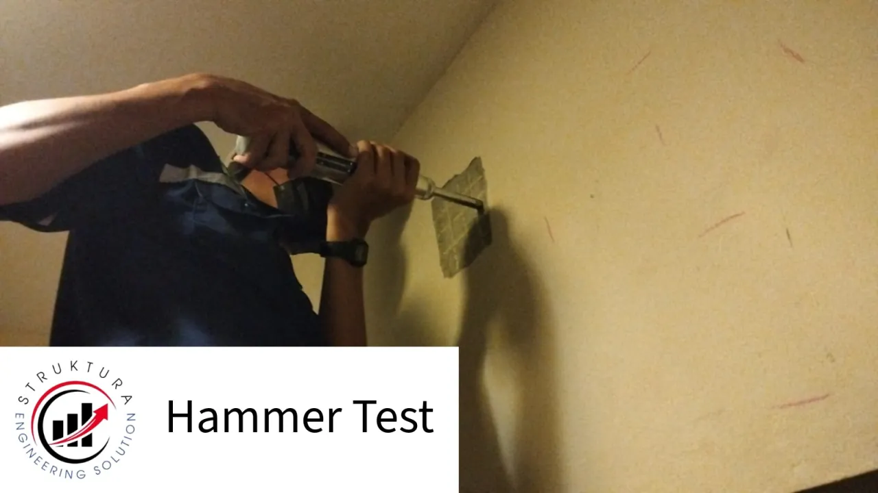 Hammer Test pada permukaan beton untuk screening respons permukaan