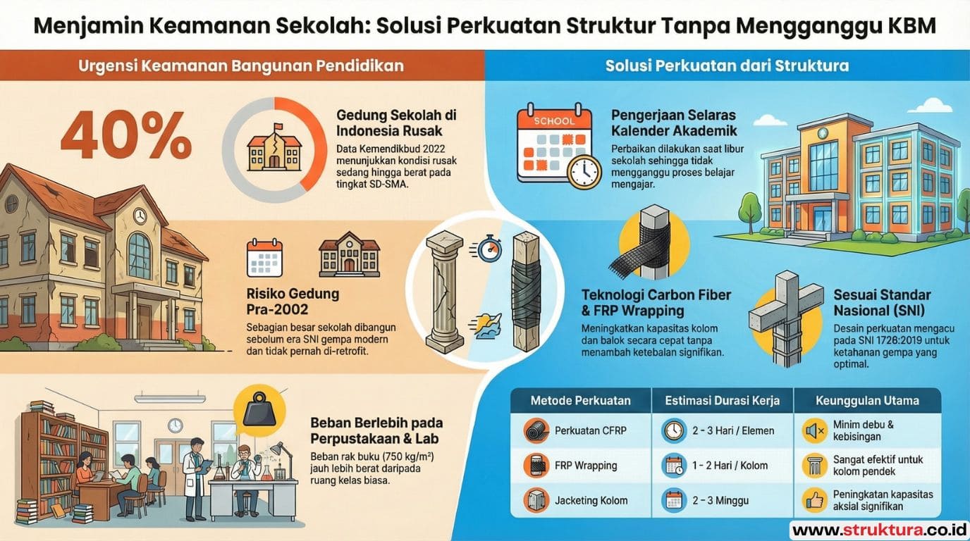 Jasa Perkuatan Struktur Gedung Sekolah dan Fasilitas Pendidikan