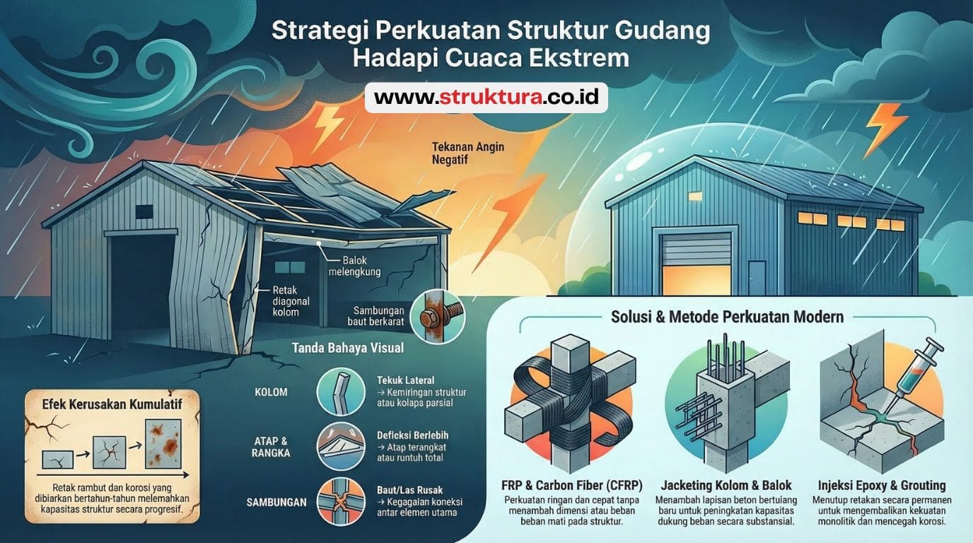 Strategi Perkuatan Struktur Gudang Terhadap Beban Angin dan Cuaca Ekstrem